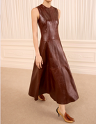 Juliette Leathe Dress in Cognac-Dresses-Ulla Johnson-Cognac-0-Mercantile Portland
