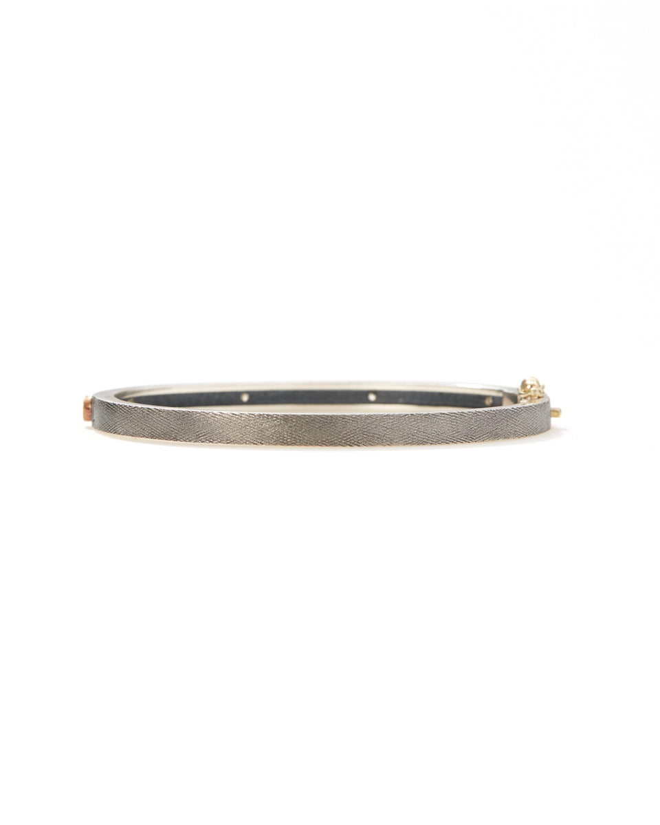 Junia 4mm Sterling Silver Rose Gold Bezel Bangle-Jewelry-Rene Escobar-Mercantile Portland