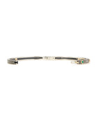 Junia 4mm Sterling Silver Yellow Gold Bezel Emerald Bangle-Accessories-Rene Escobar-Mercantile Portland