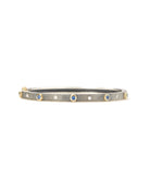 Junia 4mm Sterling Silver Yellow Gold Bezel Sapphire Bangle-Jewelry-Rene Escobar-Mercantile Portland