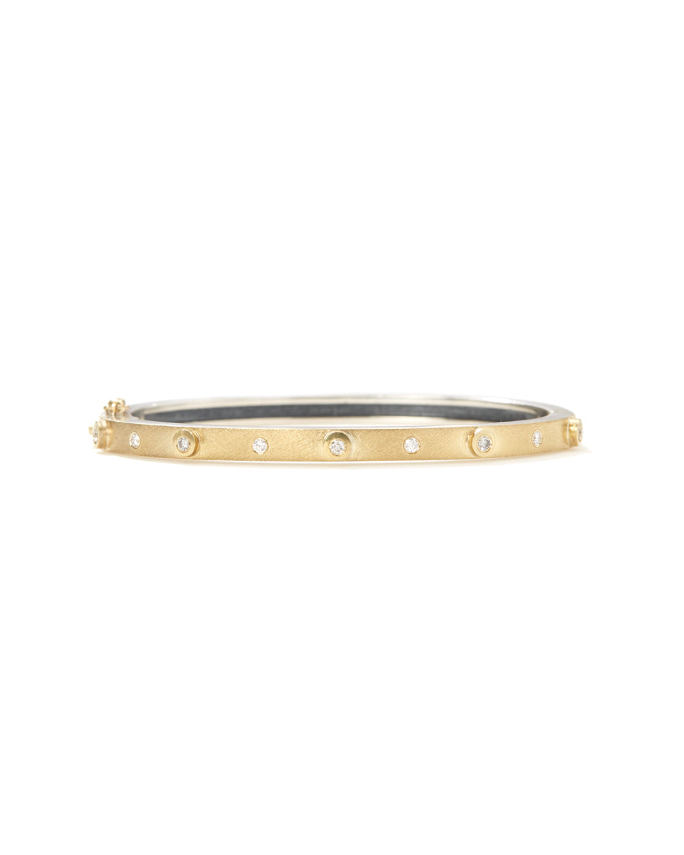 Junia 4mm Yellow Gold Bezel Bangle-Jewelry-Rene Escobar-Mercantile Portland