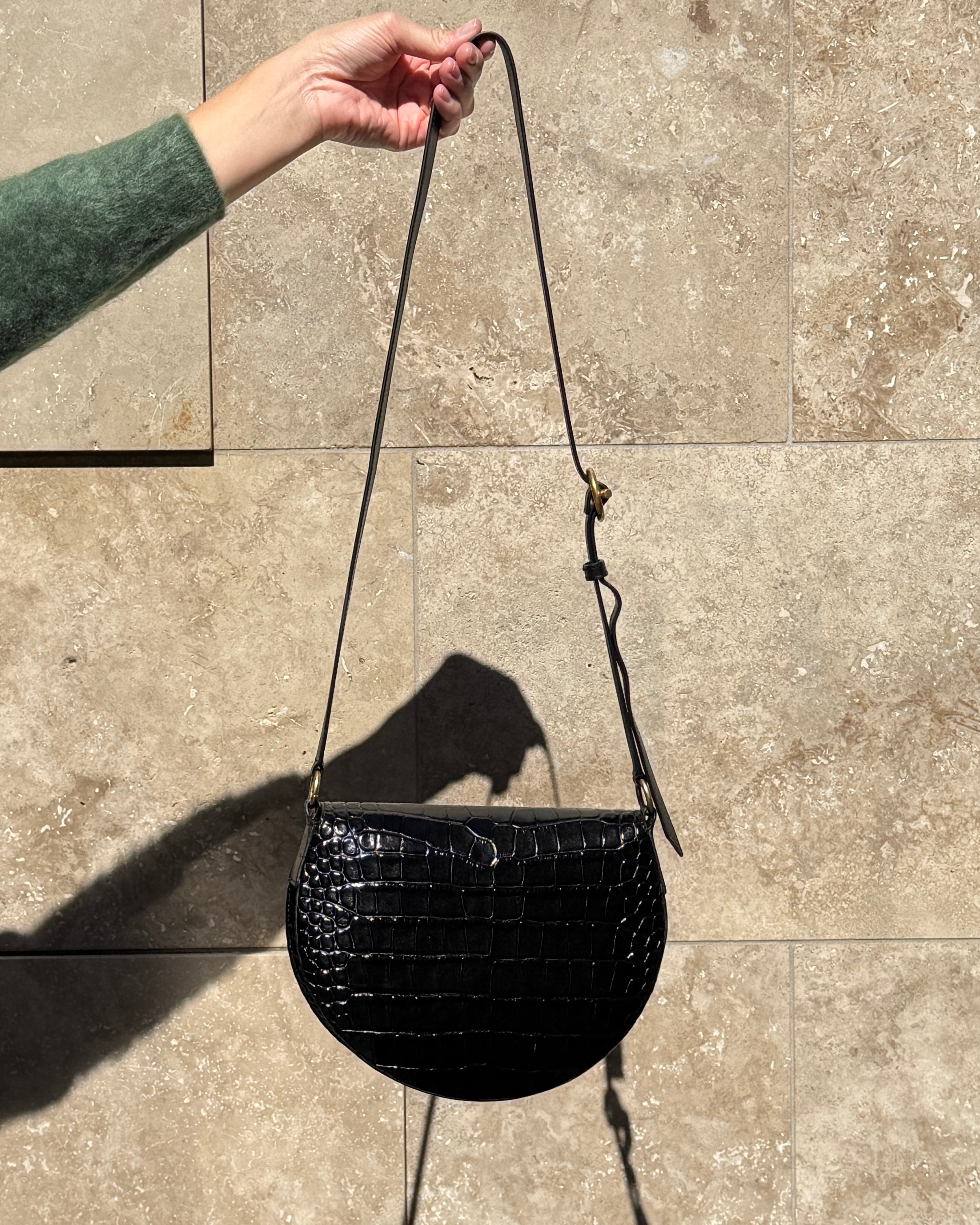 Kate Saddle Bag-Accessories-Wandler-Black Croc-OS-Mercantile Portland
