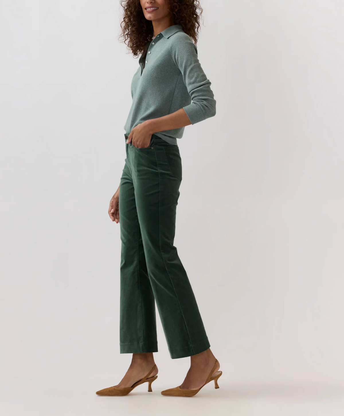 Kendall 5-Pocket Jean in Stretch Velvet-Pants-Mashburn-Spruce-24-Mercantile Portland