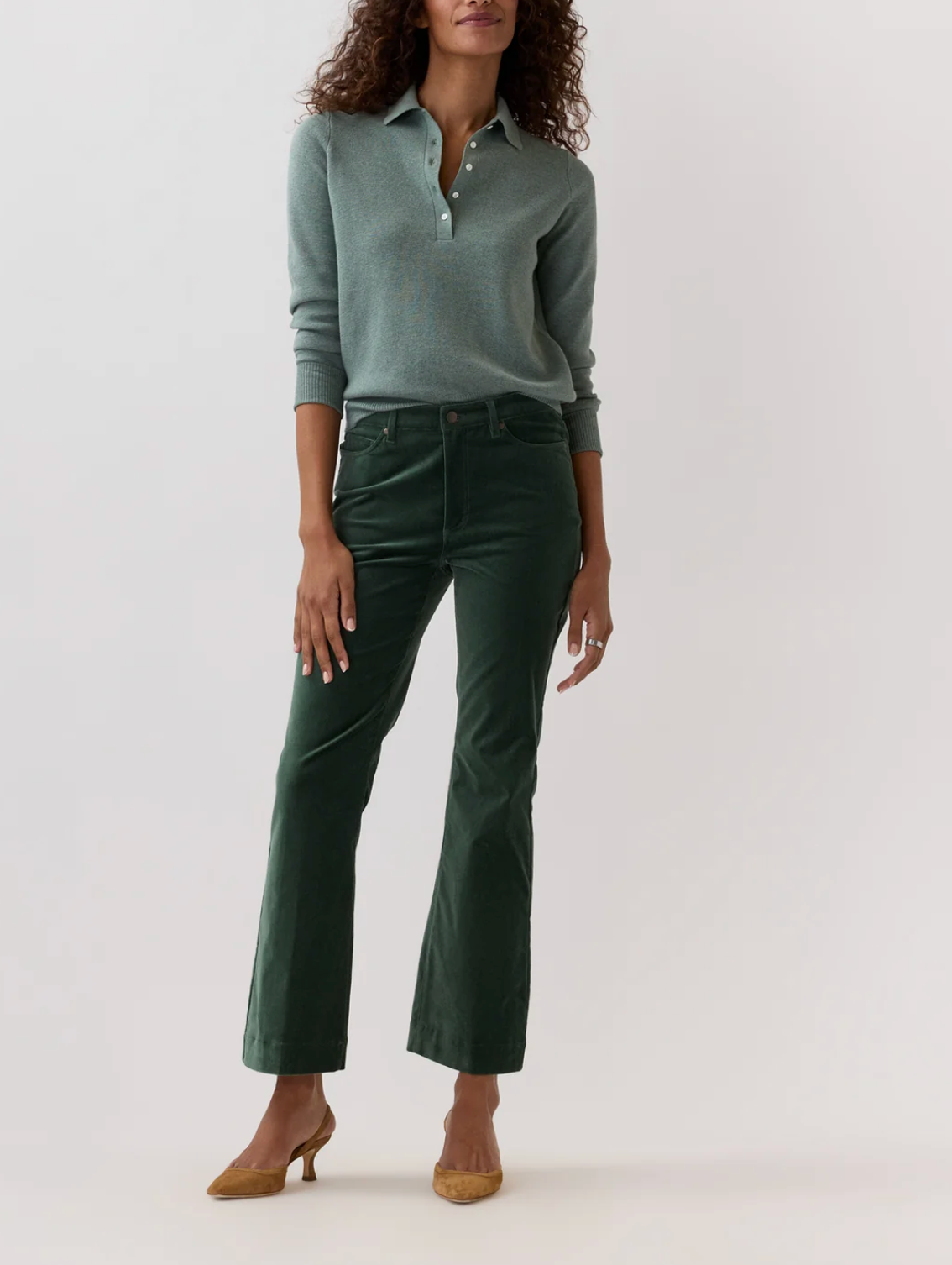 Kendall 5-Pocket Jean in Stretch Velvet-Pants-Mashburn-Spruce-24-Mercantile Portland