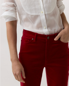 Kendall Flare 5-Pocket Jean in Red Stretch Velveteen-Pants-Mashburn-Red-24-Mercantile Portland
