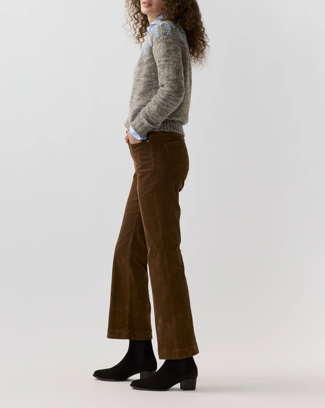 Kendall Flare 5-Pocket Stretch Cord-Pants-Mashburn-Chestnut-24-Mercantile Portland