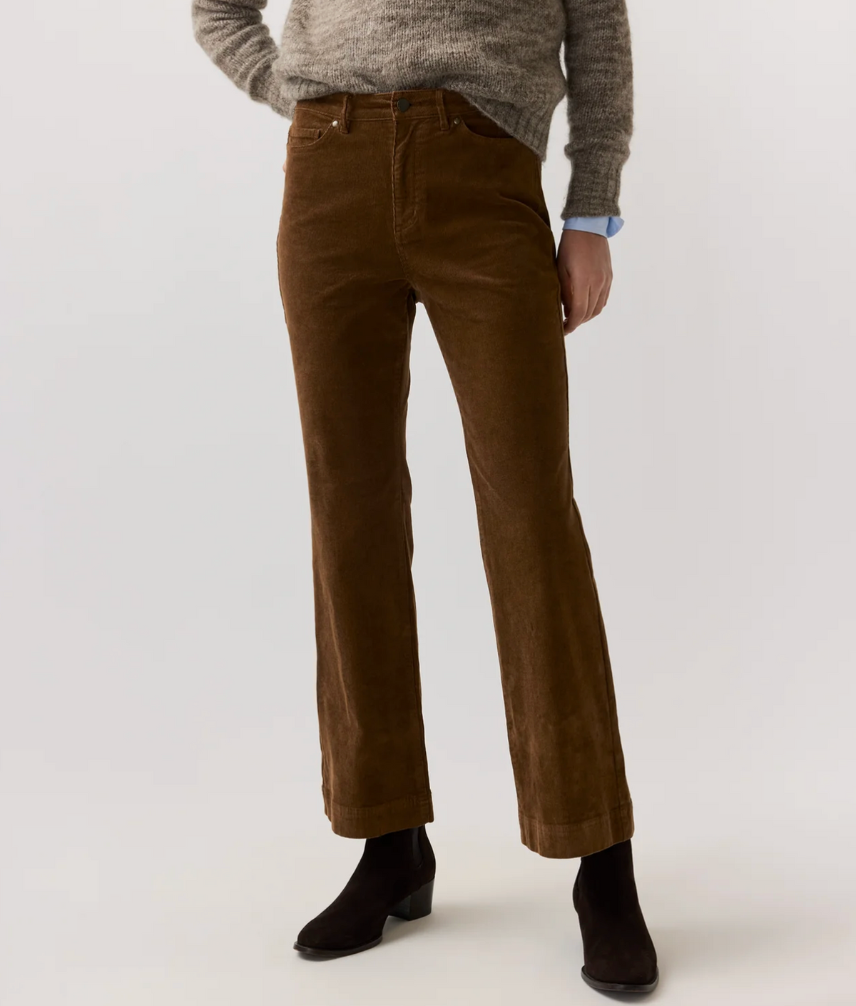 Kendall Flare 5-Pocket Stretch Cord-Pants-Mashburn-Chestnut-24-Mercantile Portland