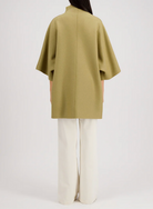 Kimono Mantle in Light Olive-Clothing-Harris Wharf-Light Olive-38-Mercantile Portland