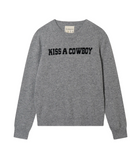 "Kiss a Cowboy" Crew Sweater in Cloudy-Clothing-Jumper 1234-Cloudy-1-Mercantile Portland
