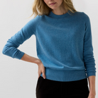 Kit Cashmere Crew in Heather Cerulean-Sweaters-Mashburn-Heather Cerulean-XS-Mercantile Portland