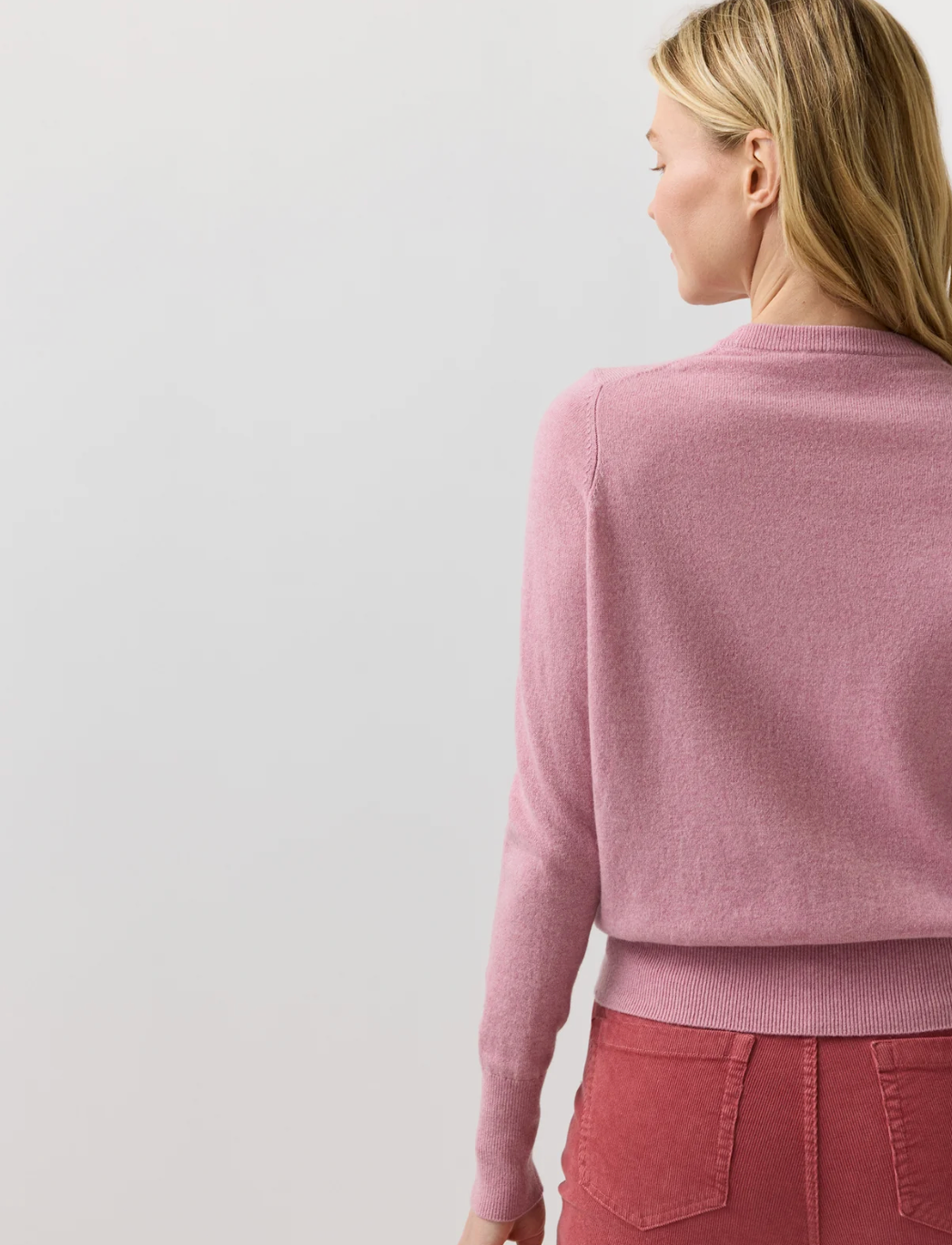 Kit Cashmere Crew in Heather Cherry-Sweaters-Mashburn-Heather Cherry-XS-Mercantile Portland