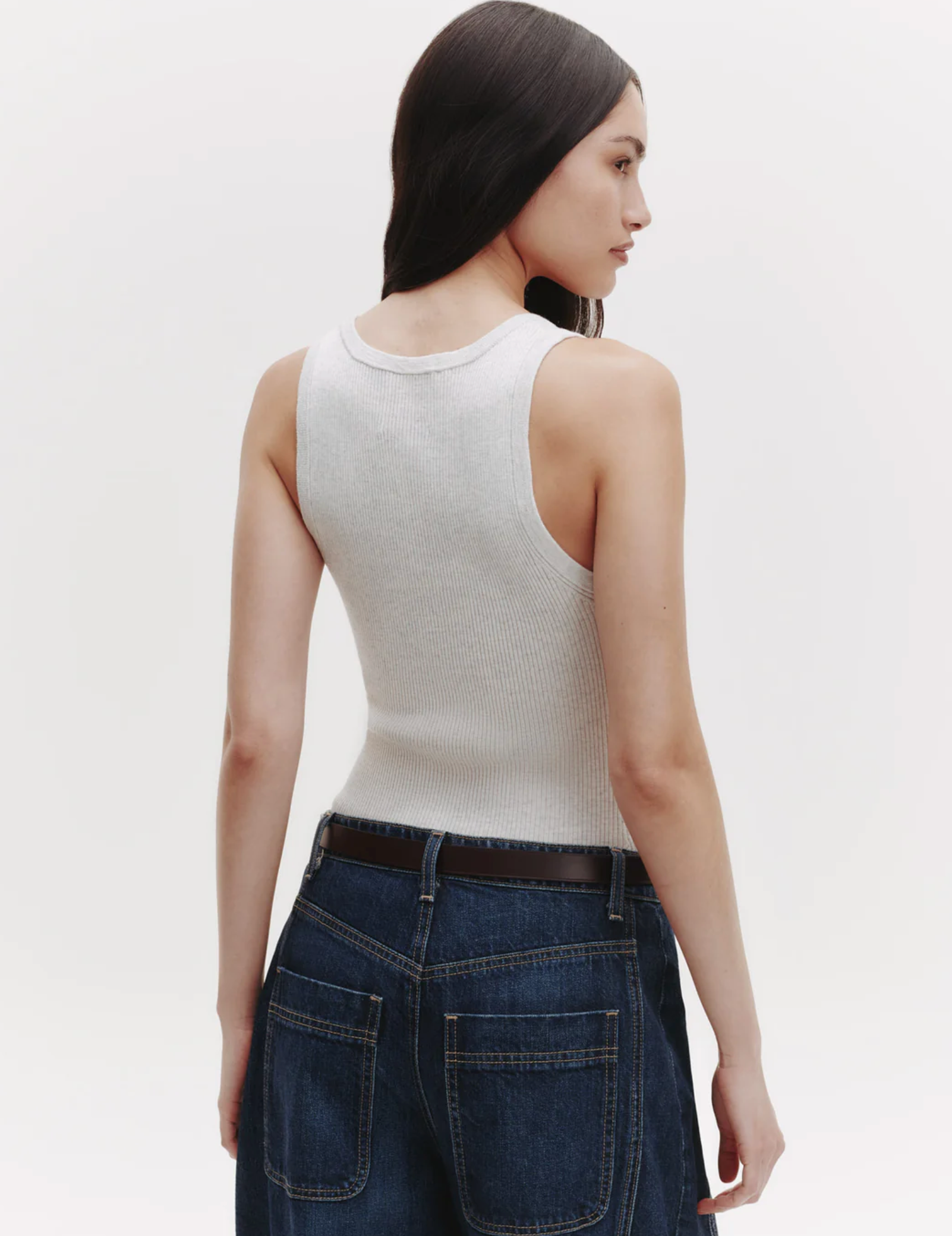 Knit Tank-Tops-TWP-White Heather Grey-XS-Mercantile Portland