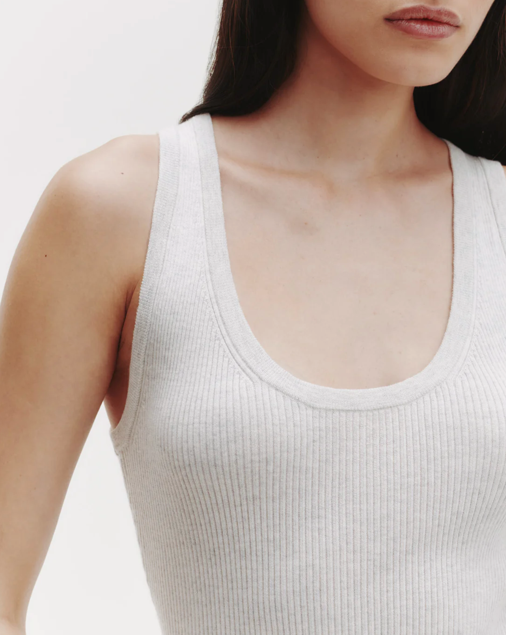 Knit Tank-Tops-TWP-White Heather Grey-XS-Mercantile Portland
