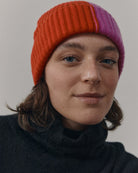 Knitted Bi-Color Beanie-Hats-Alex Begg-Red/Pink-OS-Mercantile Portland