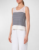 Kodak Stripe Wool Knit Top-Tops-Akris Punto-Ink/Cream-2-Mercantile Portland