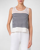 Kodak Stripe Wool Knit Top-Tops-Akris Punto-Ink/Cream-2-Mercantile Portland