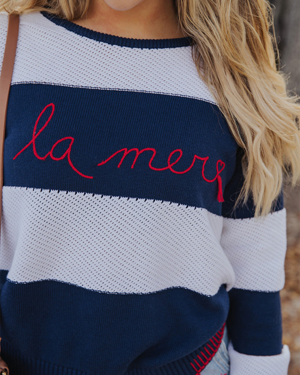 La Mer Striped Sweater-Sweaters-Sundry-Navy/White-XS-Mercantile Portland