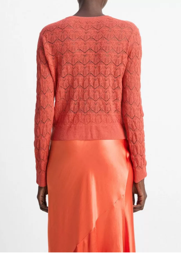 Lace Stitch Cardigan-Clothing-Vince-Optic White-S-Mercantile Portland