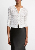 Lace Stitch Cardigan-Clothing-Vince-Optic White-S-Mercantile Portland