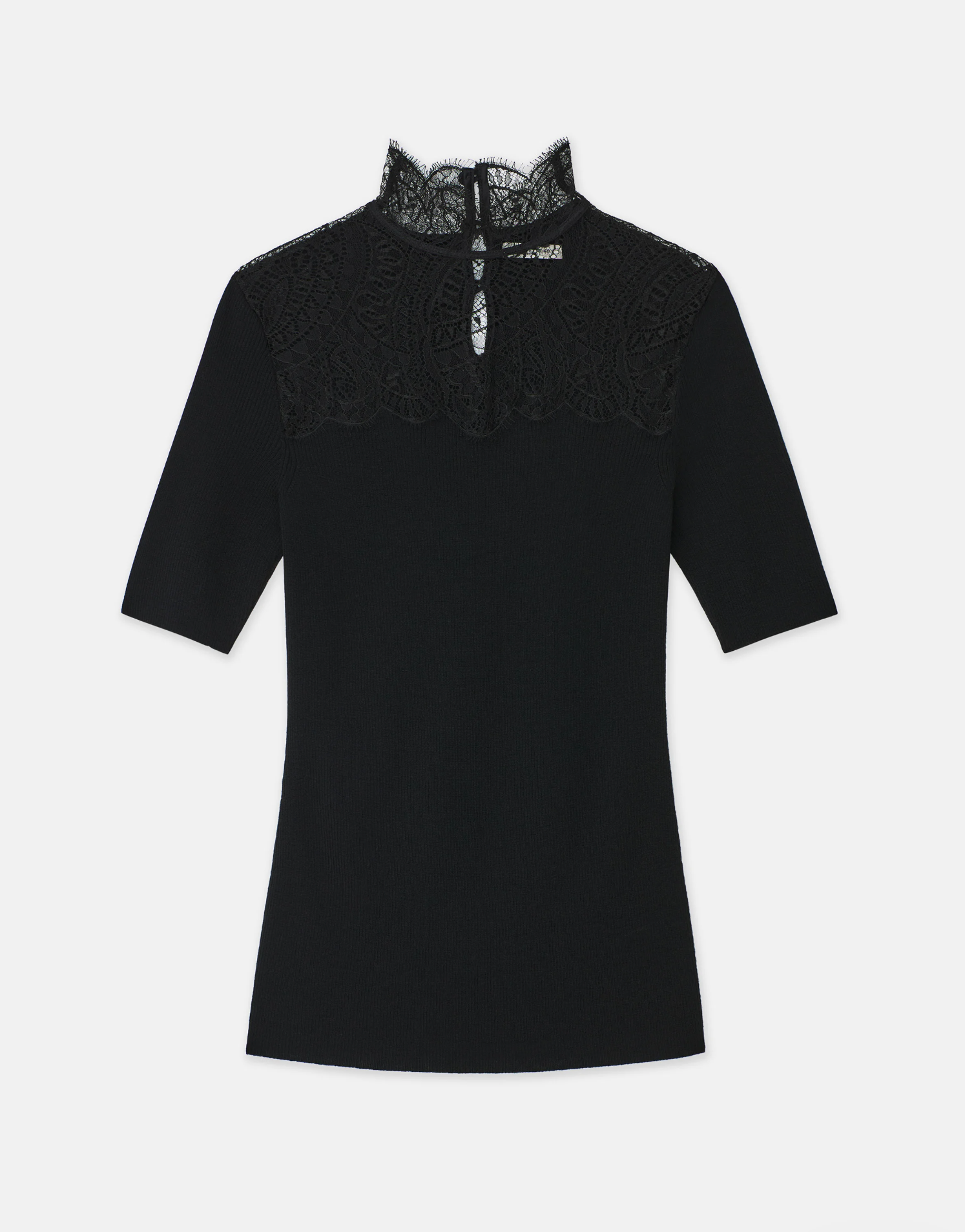 Lace Trim Sweater-Clothing-Lafayette 148-Black-XS-Mercantile Portland