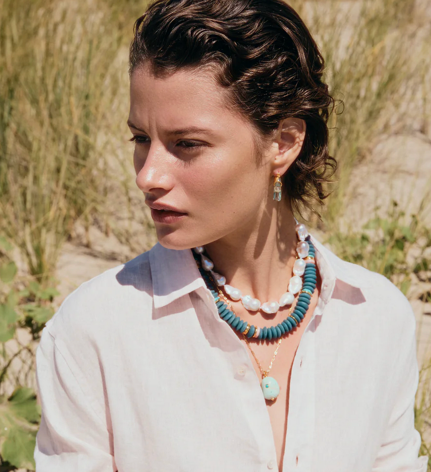 Laguna Necklace in Turquoise Ocean-Jewelry-Lizzie Fortunato-Turquoise-OS-Mercantile Portland