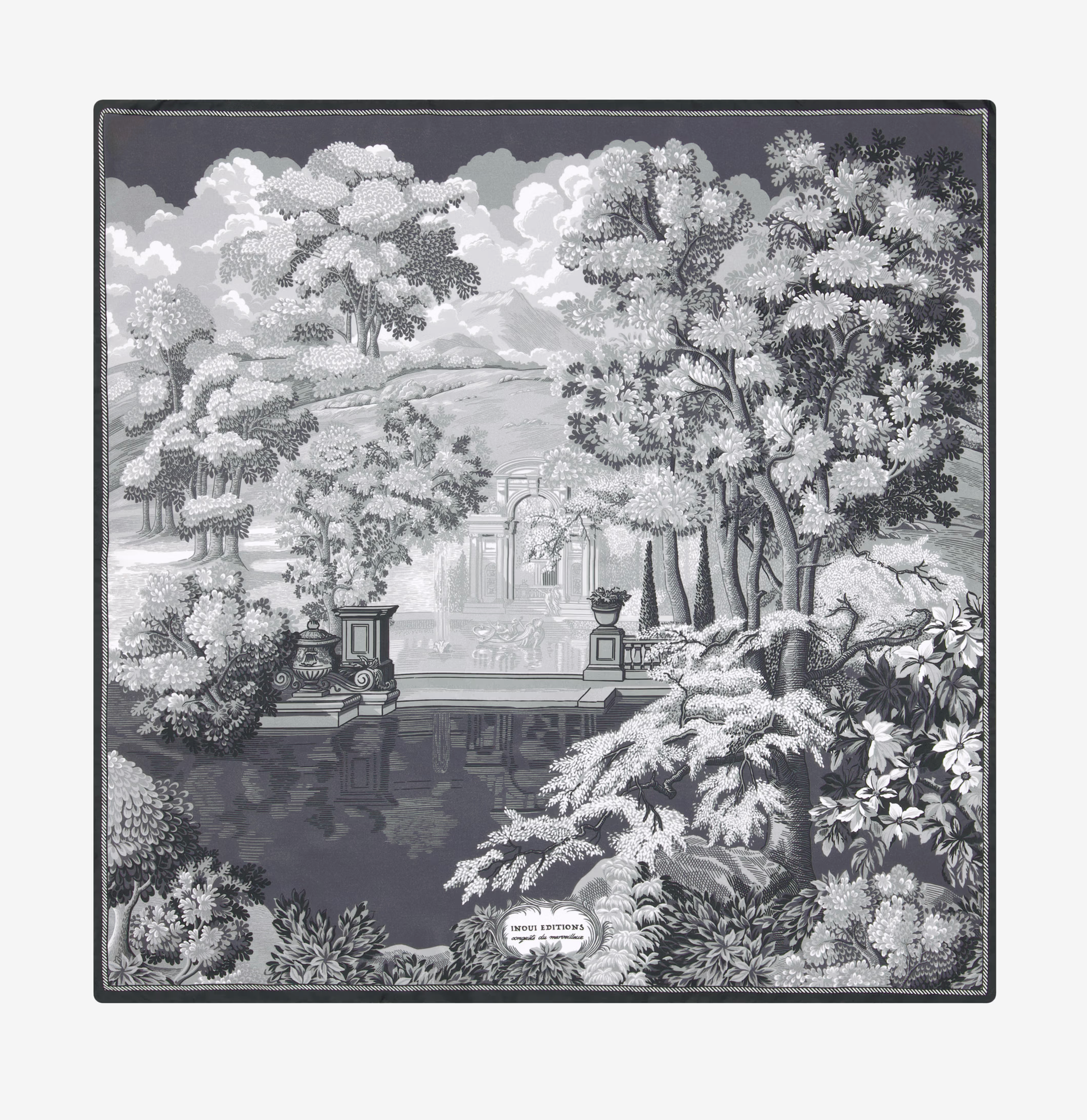 Lake Como Silk Scarf-Scarves and Wraps-Inoui Editions-Grey-OS-Mercantile Portland