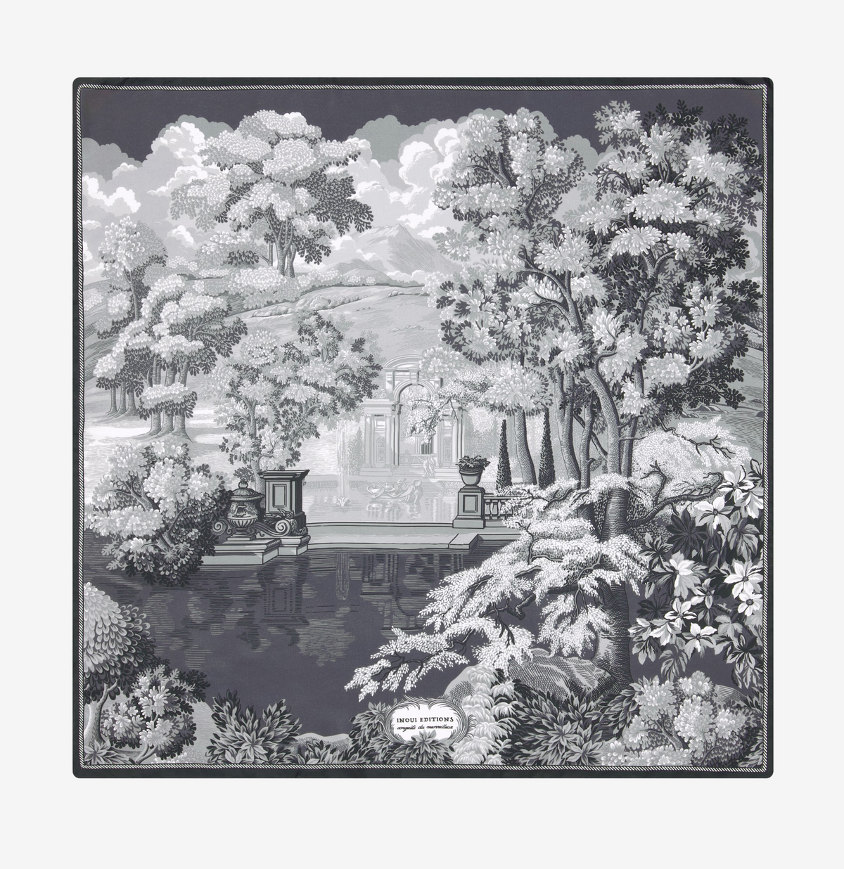 Lake Como Silk Scarf-Scarves and Wraps-Inoui Editions-Grey-OS-Mercantile Portland