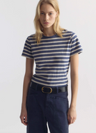 Lana Crewneck Striped Tee-Clothing-Nili Lotan-XS-French Blue/Off White Stripe-Mercantile Portland
