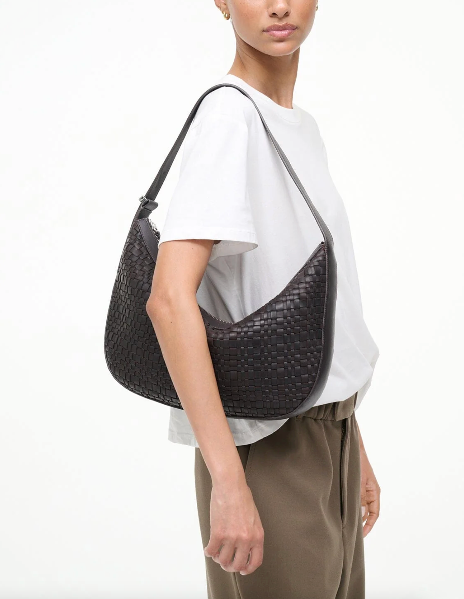 Large Demy Shoulder Bag-Handbags-Staud-Espresso Woven-OS-Mercantile Portland