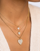 Large Gold & Diamond Pave Heart Charm Necklace-Accessories-SYDNEY EVAN-Yellow Gold-OS-Mercantile Portland