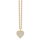 Large Gold & Diamond Pave Heart Charm Necklace-Accessories-SYDNEY EVAN-Yellow Gold-OS-Mercantile Portland
