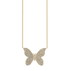 Large Gold & Pave Diamond Butterfly Necklace-Jewelry-Sydney Evan-Yellow Gold-OS-Mercantile Portland