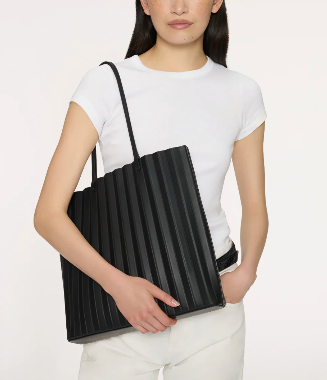 Large Pleated Filo Tote-Handbags-Mansur Gavriel-Black-OS-Mercantile Portland