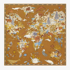 Large Square Atlas Scarf in Beige Print-Scarves and Wraps-Inoui Editions-Beige-OS-Mercantile Portland