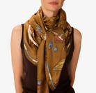 Large Square Atlas Scarf in Beige Print-Scarves and Wraps-Inoui Editions-Beige-OS-Mercantile Portland