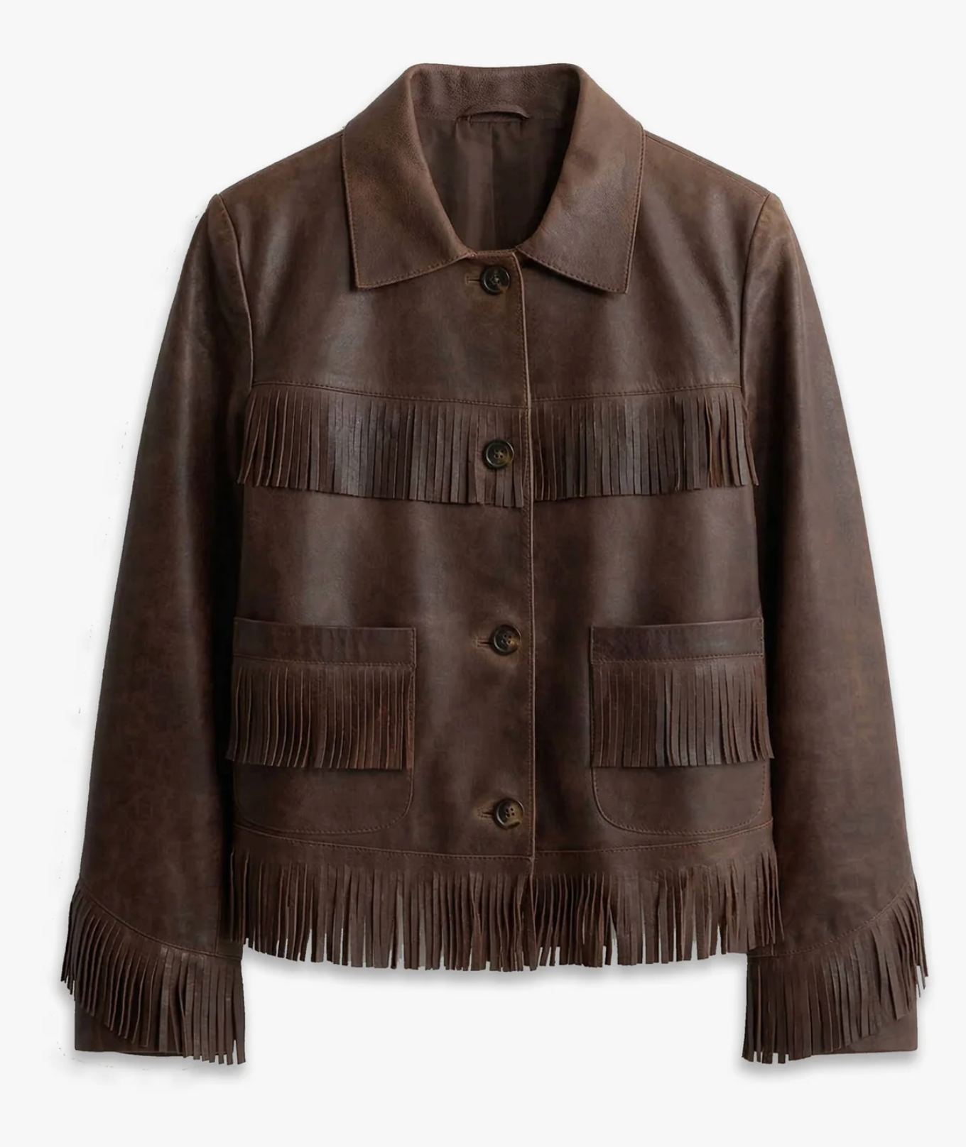 Lazare Fringe Leather Jacket-Jackets-Nili Lotan-Dark Brown-XS-Mercantile Portland