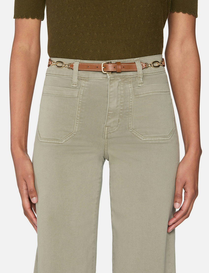 Le Slim Palazzo Modernist Pocket in Thyme-Clothing-Frame-Thyme-23-Mercantile Portland