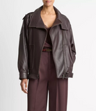 Leather Oversized Biker Jacket-Clothing-Vince-Dark Fig-XS-Mercantile Portland