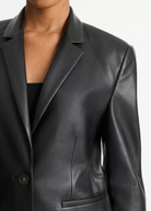 Leather Shrunken Blazer-Clothing-Vince-Black-00-Mercantile Portland