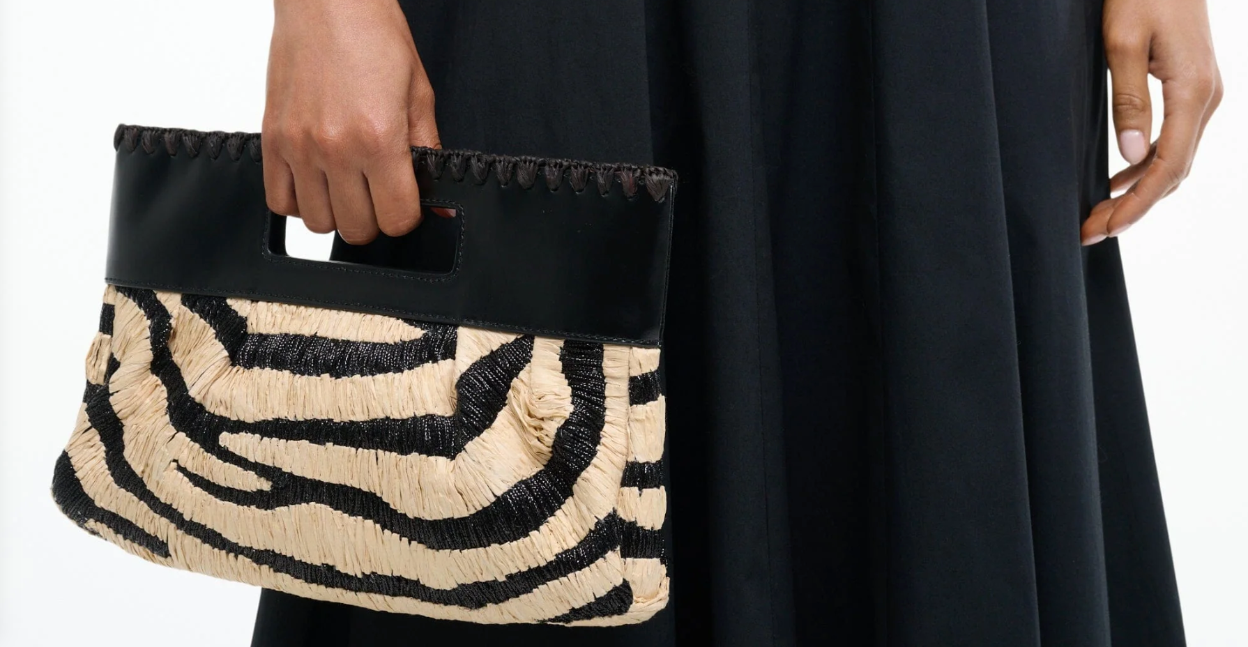Lena Clutch Zebra Raffia-Accessories-Staud-Zebra Raffia-OS-Mercantile Portland