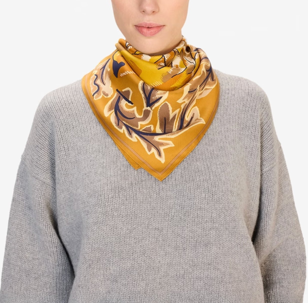 Leonard Square Scarf in Saffron-Scarves and Wraps-Inoui Editions-Saffron-OS-Mercantile Portland