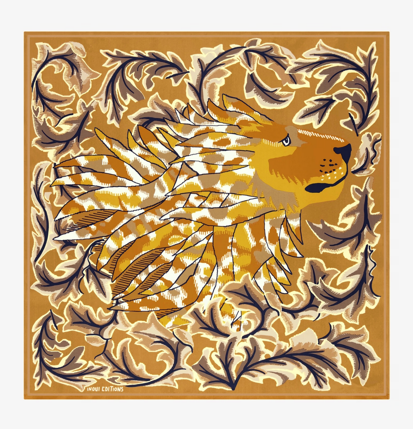 Leonard Square Scarf in Saffron-Scarves and Wraps-Inoui Editions-Saffron-OS-Mercantile Portland