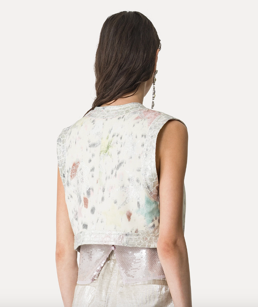 "Les Folies” Jacquard Waistcoat-Clothing-Forte Forte-Lucente-0-Mercantile Portland