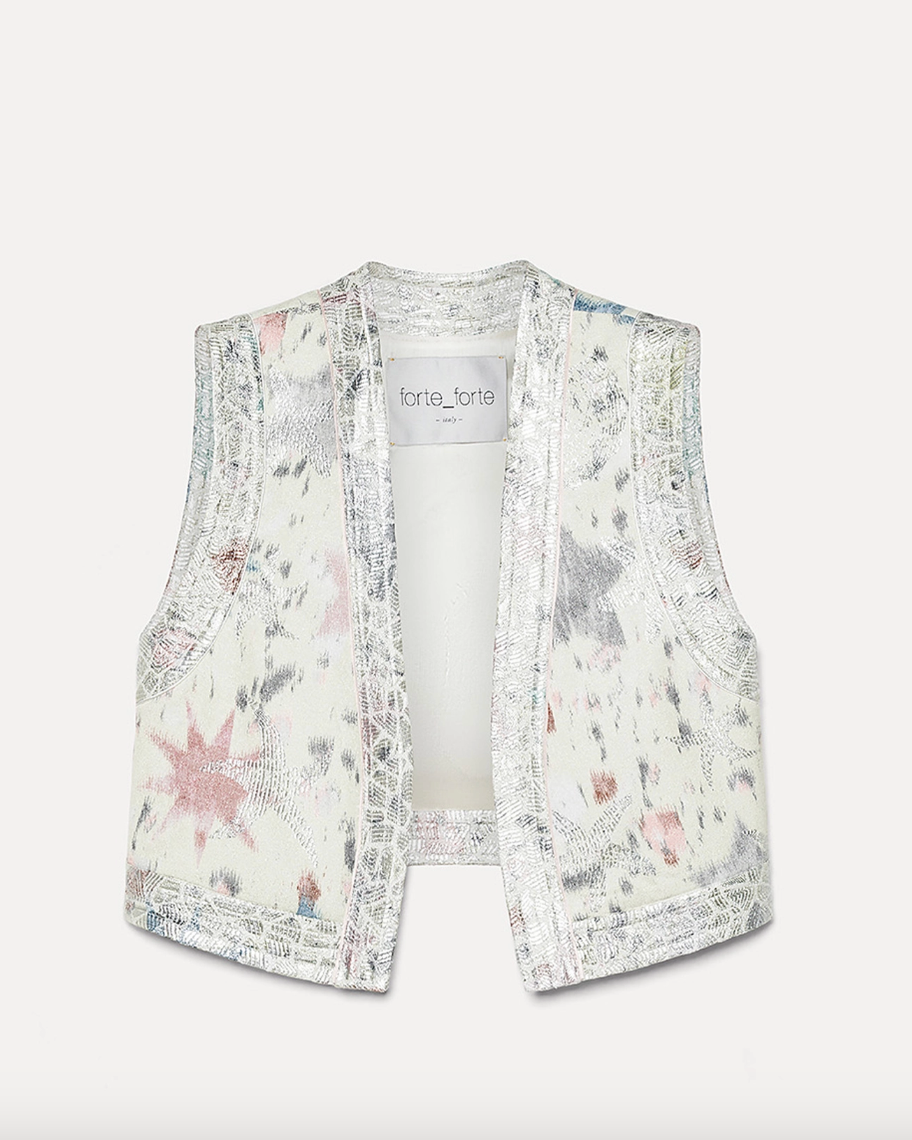 "Les Folies” Jacquard Waistcoat-Clothing-Forte Forte-Lucente-0-Mercantile Portland