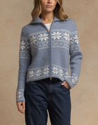 Lesly Collar Fair Isle Jacket-Sweaters-27 Miles-Azure-XS-Mercantile Portland