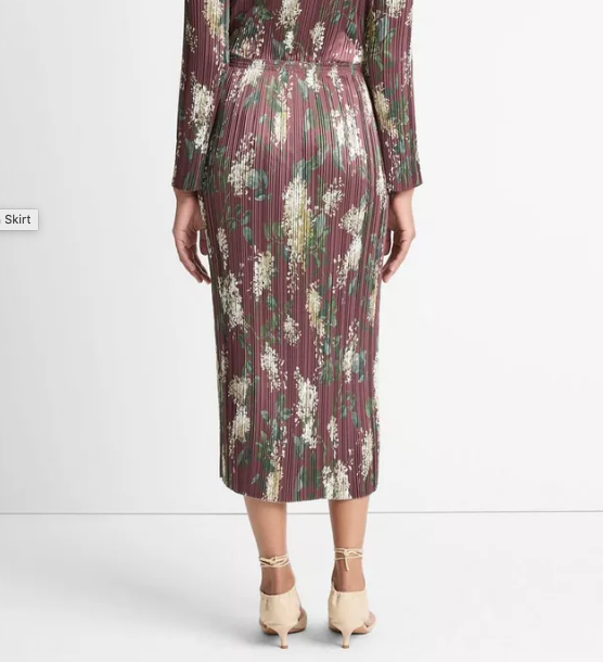 Lilac-Print Micro-Pleated Satin Skirt-Skirts and Shorts-Vince-Dark Bordeaux-XXS-Mercantile Portland