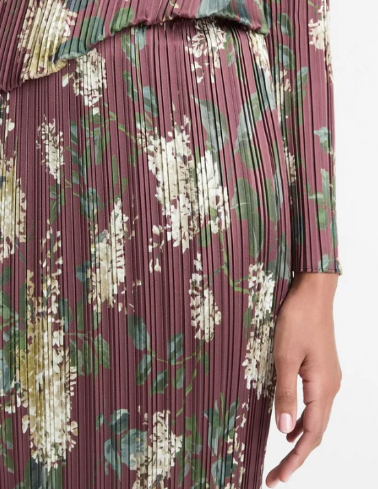 Lilac-Print Micro-Pleated Satin Skirt-Skirts and Shorts-Vince-Dark Bordeaux-XXS-Mercantile Portland