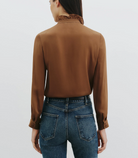 Lily Silk Blouse in Cognac-Shirts-Nili Lotan-Cognac-XS-Mercantile Portland