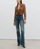 Lily Silk Blouse in Cognac-Shirts-Nili Lotan-Cognac-XS-Mercantile Portland