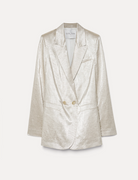Linen and Lurex Double-Breasted Jacket-Jackets-Forte Forte-0-Lucente-Mercantile Portland